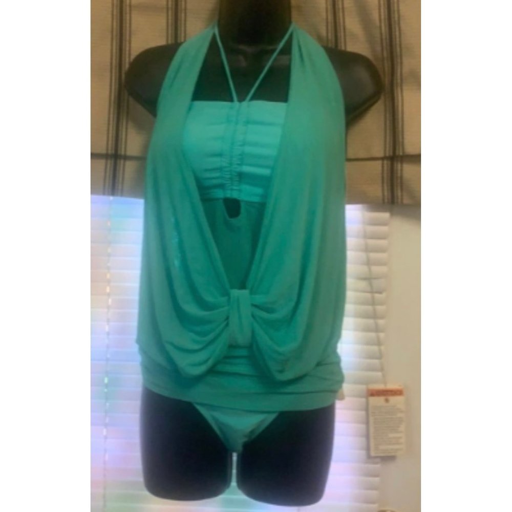 AMU Womens One Piece Seafoam Green swimwear Size M NWT